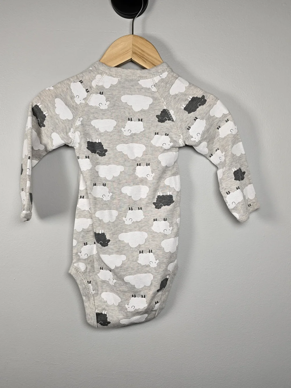 Carter's Grey & White Sheep Jumper, Bib and Bodysuit Set - 5 Piece Bundle